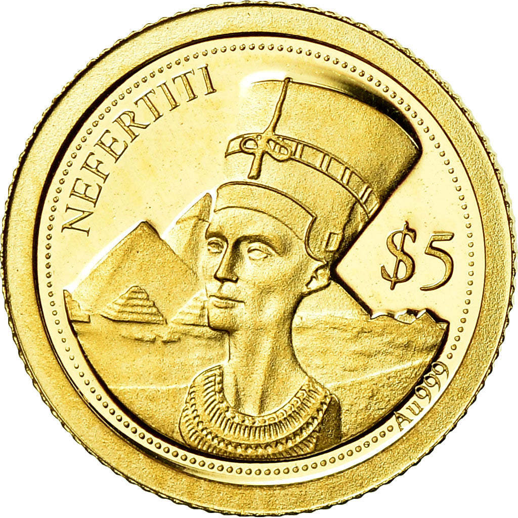 Coin, Solomon Islands, 5 Dollars, 2013, Nefertiti, MS(65-70), Gold