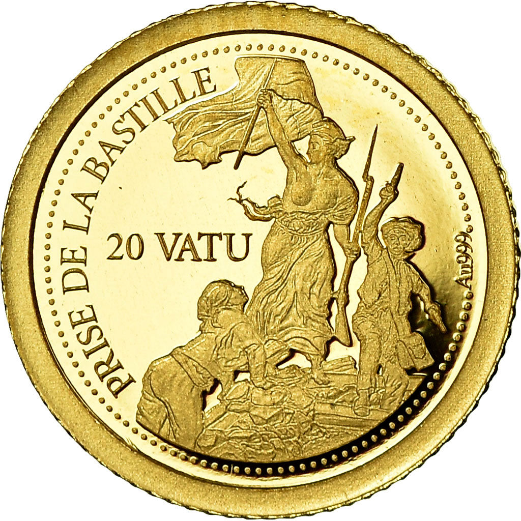 Monnaie, Vanuatu, 20 Vatu, 2014, British Royal Mint, Prise de la Bastille, FDC