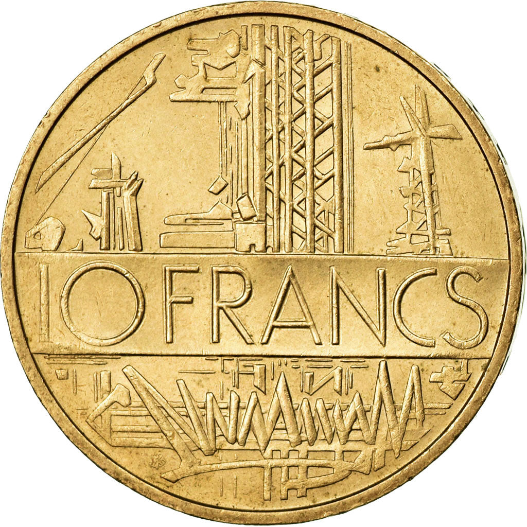 Coin, France, Mathieu, 10 Francs, 1977, AU(55-58), Nickel-brass, KM:940