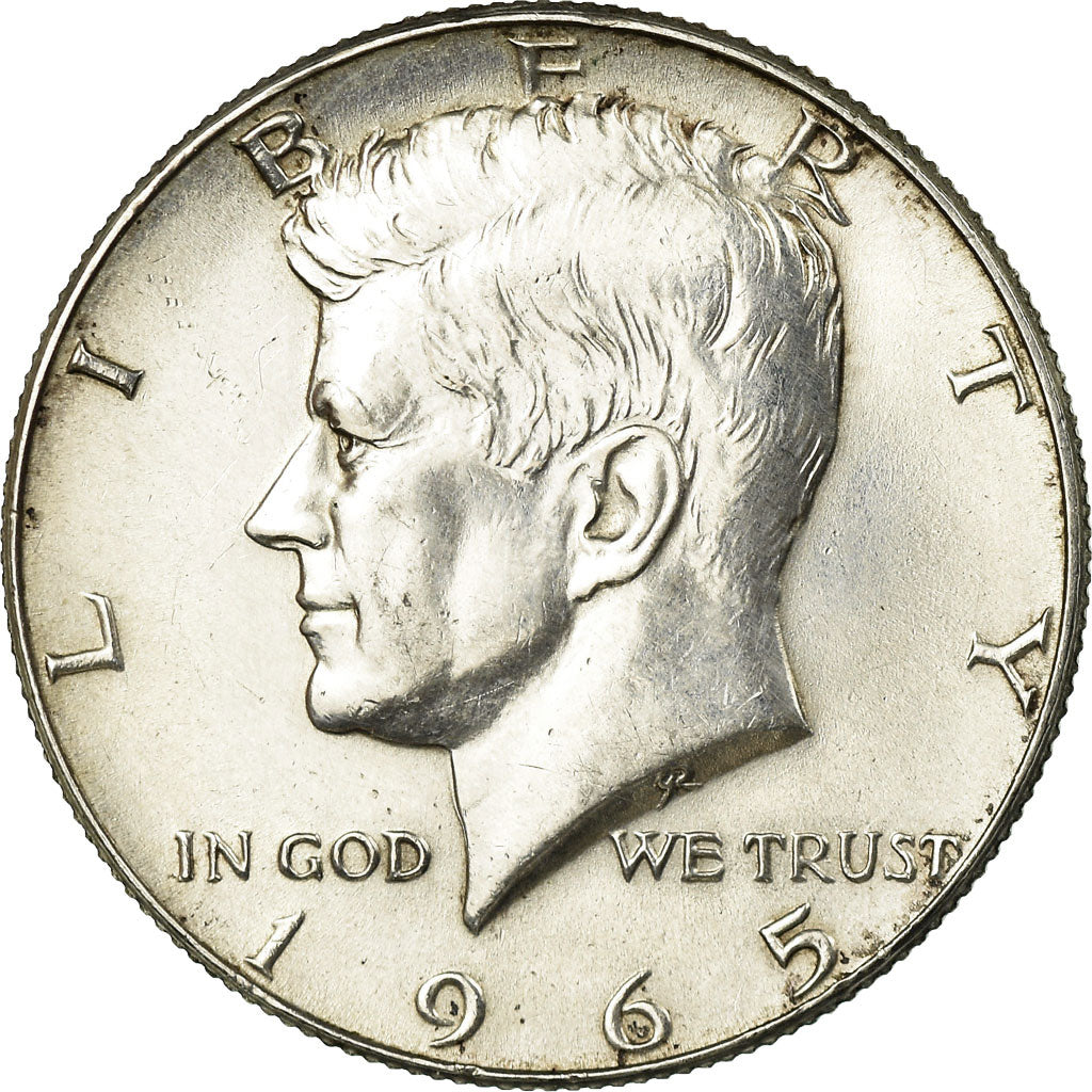 Coin, United States, Kennedy Half Dollar, Half Dollar, 1965, U.S. Mint