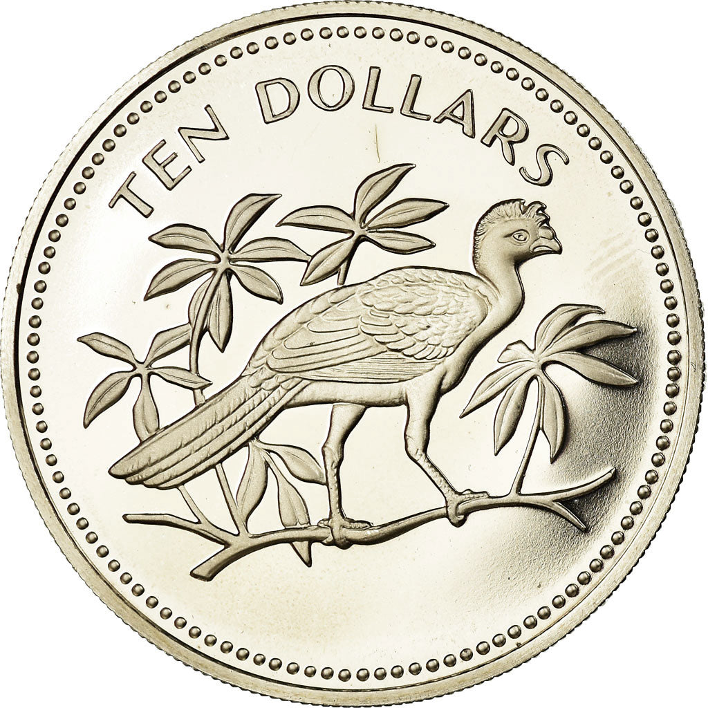 Moneta, Belize, 10 Dollars, 1974, Franklin Mint, Proof, FDC, Argento, KM:45a