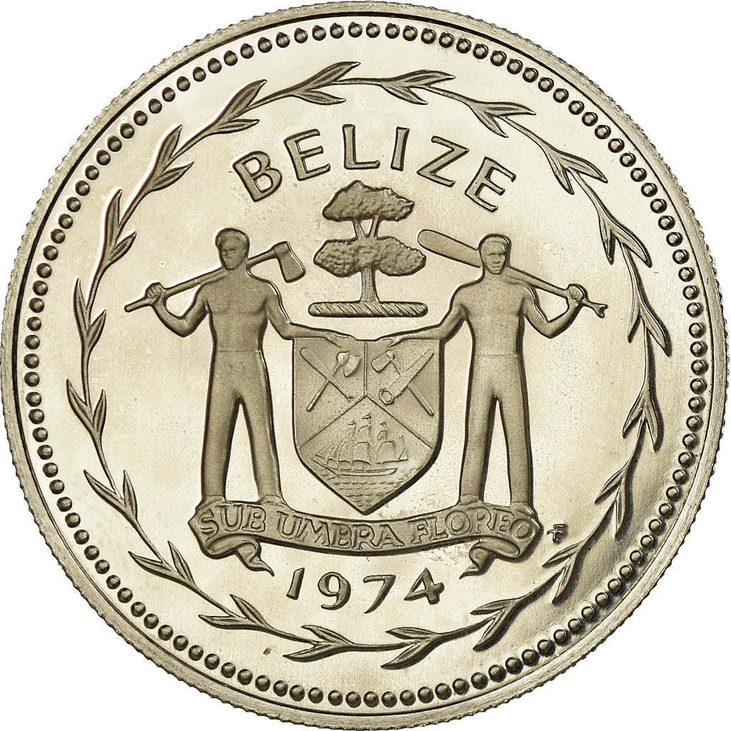Münze, Belize, Dollar, 1974, Franklin Mint, Proof, STGL, Silber, KM:43a