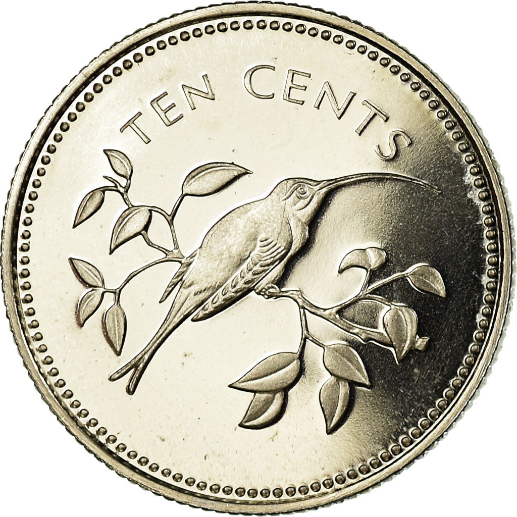 Coin, Belize, 10 Cents, 1974, Franklin Mint, MS(65-70), Silver, KM:40a