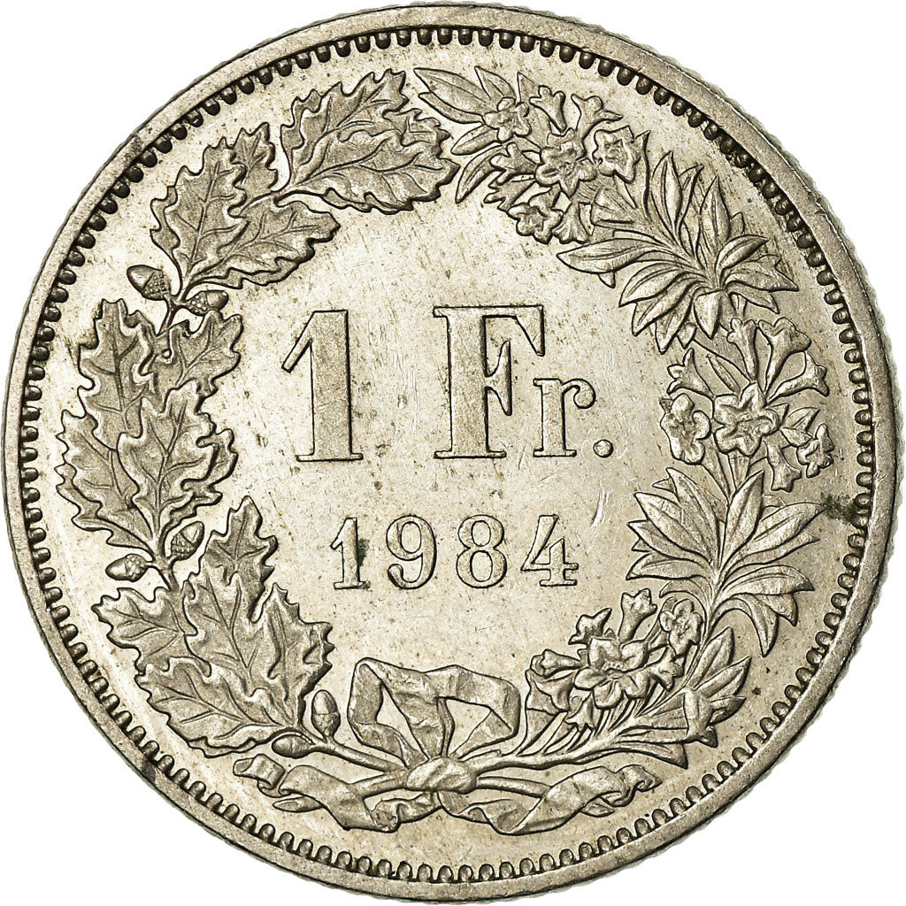 Coin, Switzerland, Franc, 1984, Bern, EF(40-45), Copper-nickel, KM:24a.3
