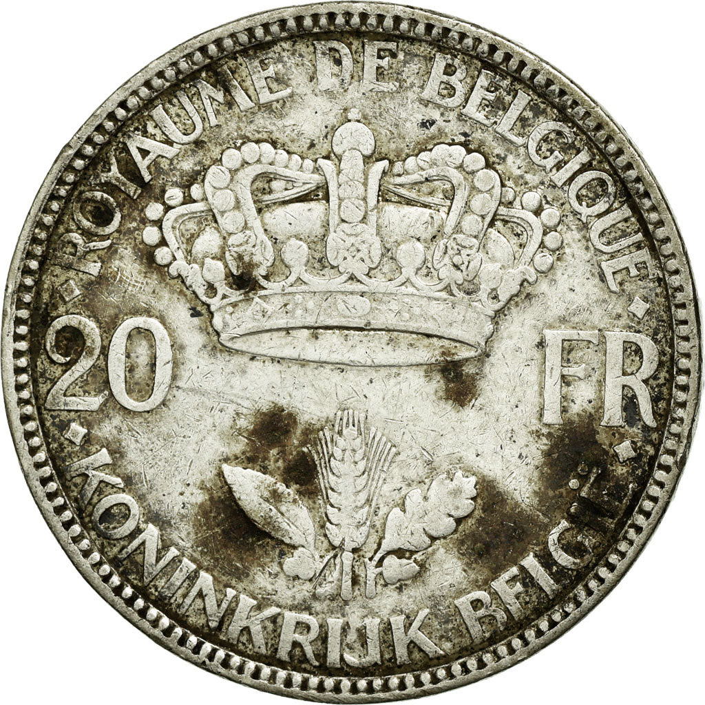 Coin, Belgium, 20 Francs, 20 Frank, 1934, VF(30-35), Silver, KM:105