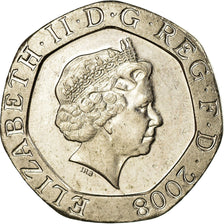 Coin, Great Britain, Elizabeth II, 20 Pence, 2008, AU(55-58), Copper-nickel