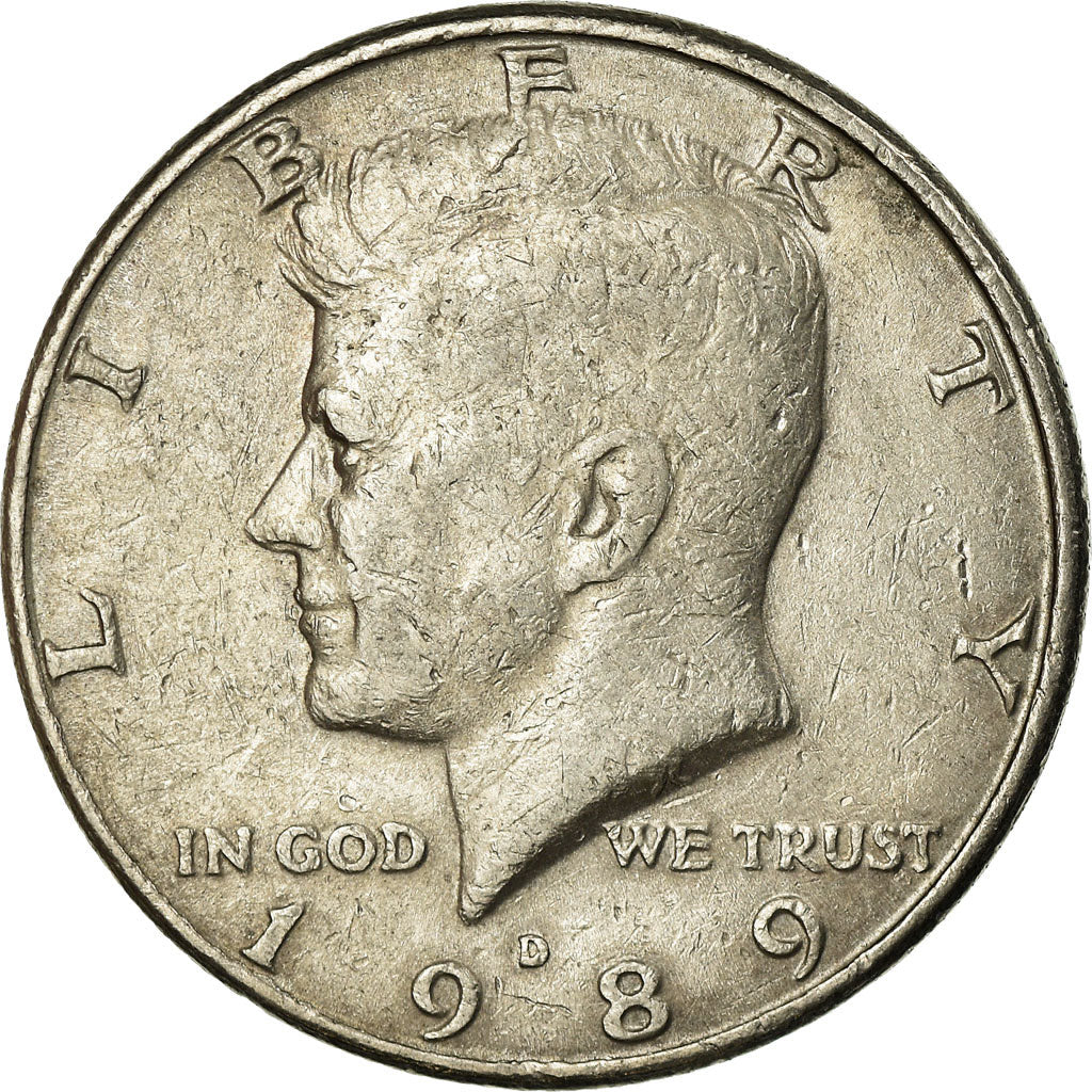 Coin, United States, Kennedy Half Dollar, Half Dollar, 1989, U.S. Mint, Denver