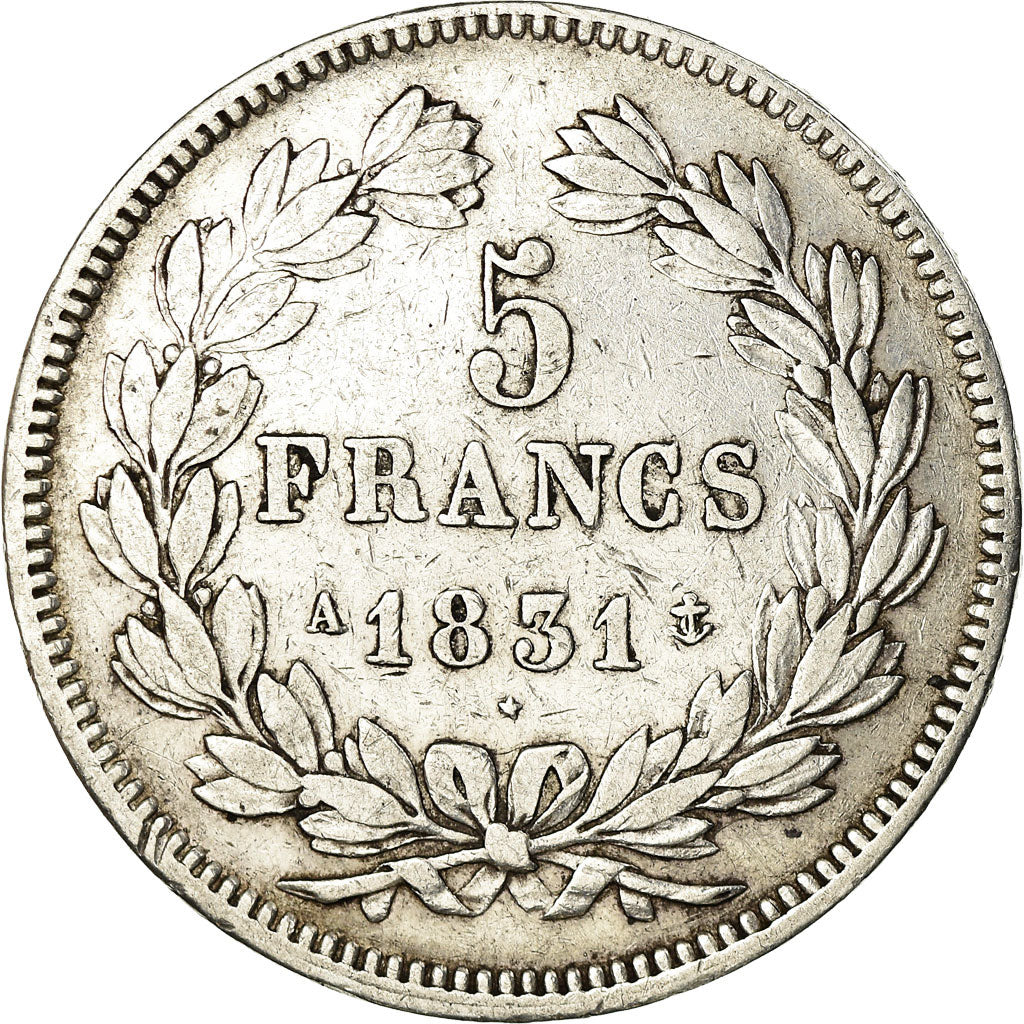 Coin, France, Louis-Philippe, 5 Francs, 1831, Paris, VF(30-35), Silver, KM:745.1