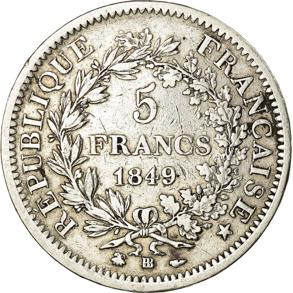 Monnaie, France, Hercule, 5 Francs, 1849, Strasbourg, TB+, Argent, Gadoury:683