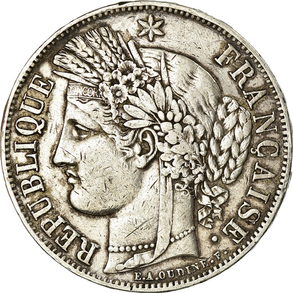 Coin, France, Cérès, 5 Francs, 1850, Paris, VF(30-35), Silver, KM:761.1