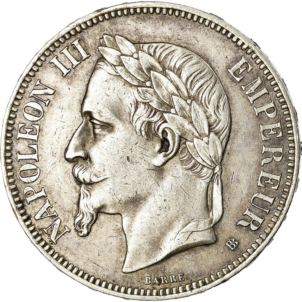 Coin, France, Napoléon III, 5 Francs, 1869, Strasbourg, EF(40-45), Silver