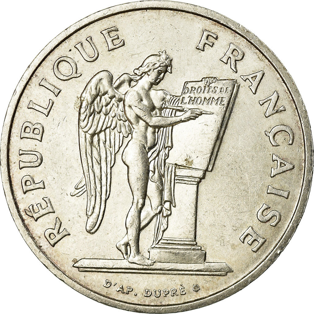 Munten, Frankrijk, Droits de l'Homme, 100 Francs, 1989, ZF, Zilver, KM:970