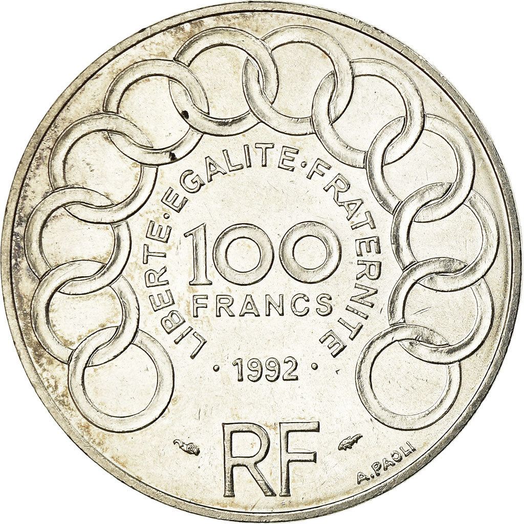 Coin, France, Jean Monnet, 100 Francs, 1992, EF(40-45), Silver, KM:1120