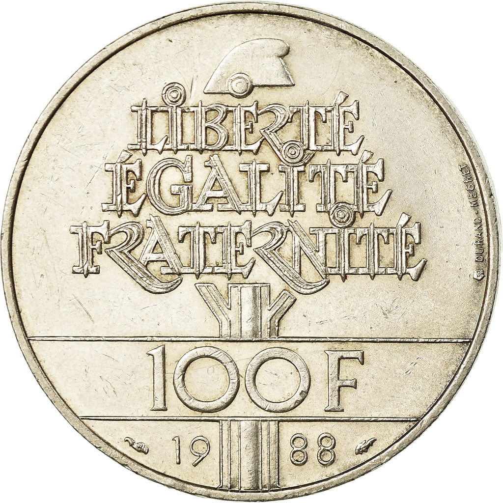 Monnaie, France, Fraternité, 100 Francs, 1988, TTB, Argent, Gadoury:903, KM:966