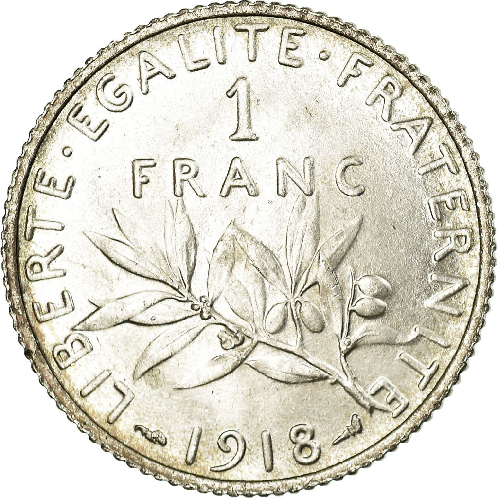 Coin, France, Semeuse, Franc, 1917, Paris, MS(63), Silver, KM:844.1, Gadoury:467