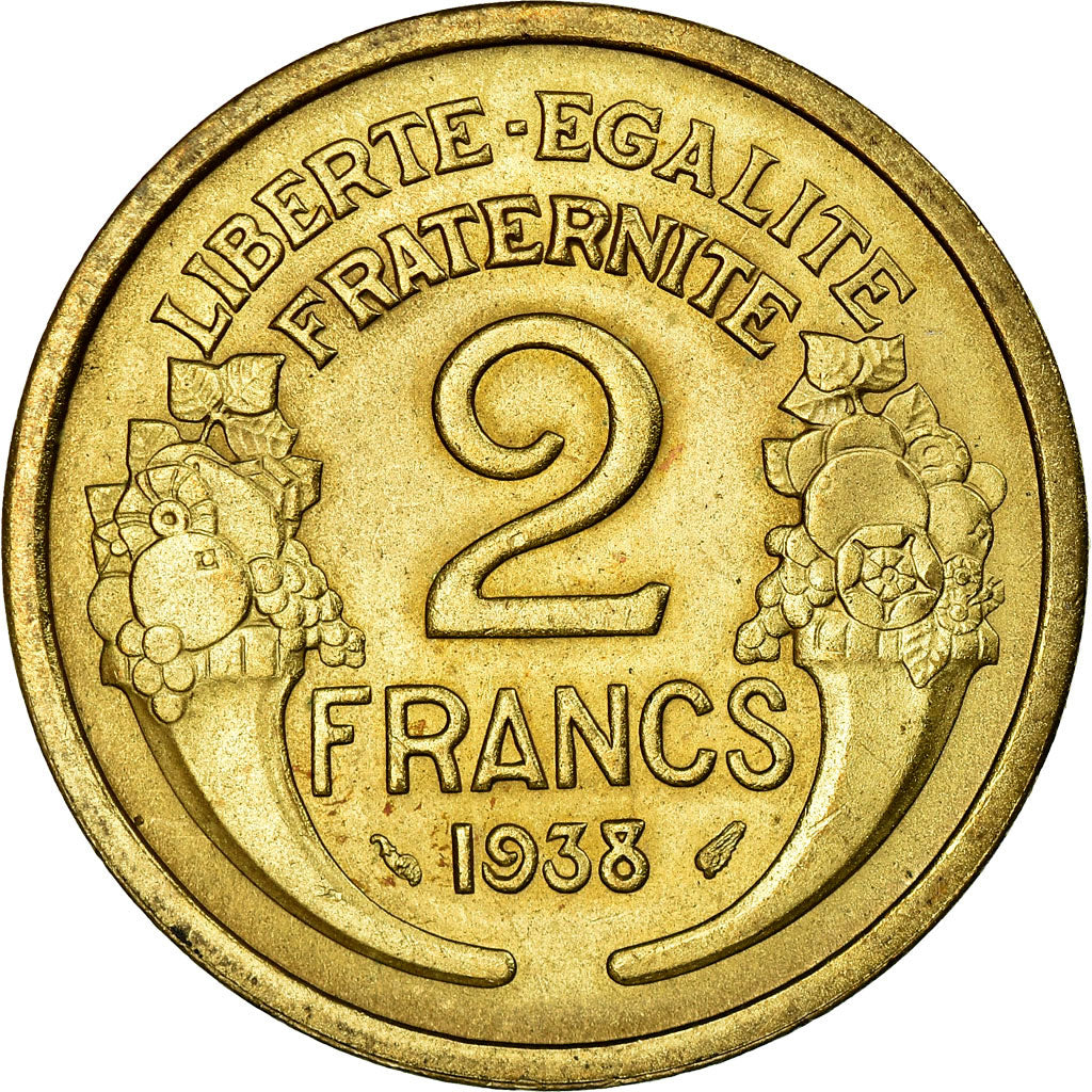 Coin, France, Morlon, 2 Francs, 1938, Paris, AU(55-58), Aluminum-Bronze, KM:886