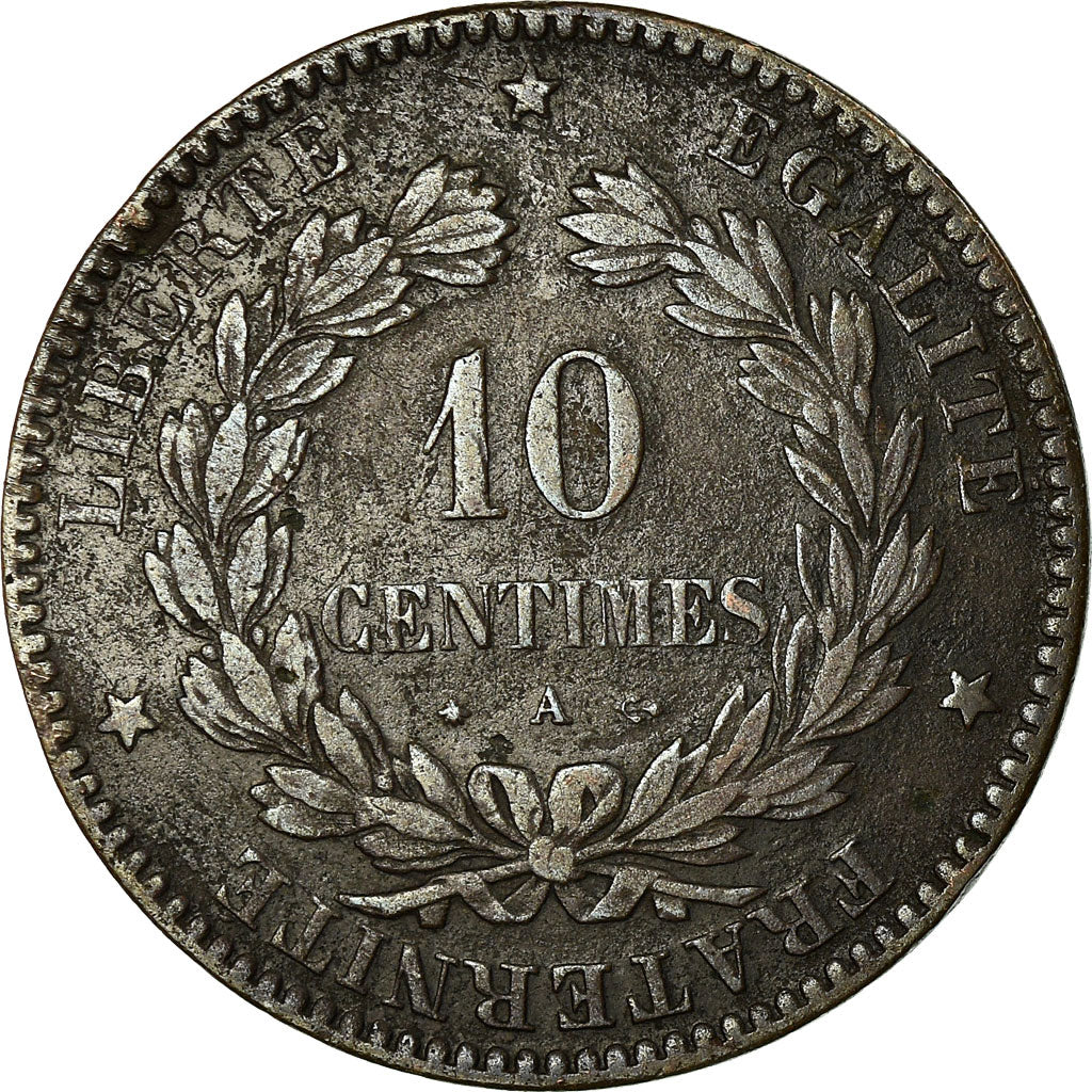 Coin, France, Dupuis, 10 Centimes, 1871, Paris, VF(20-25), Bronze, KM:843