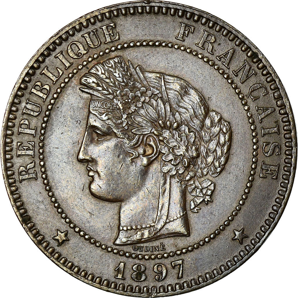 Monnaie, France, Cérès, 10 Centimes, 1897, Paris, SUP, Bronze, Gadoury:265a