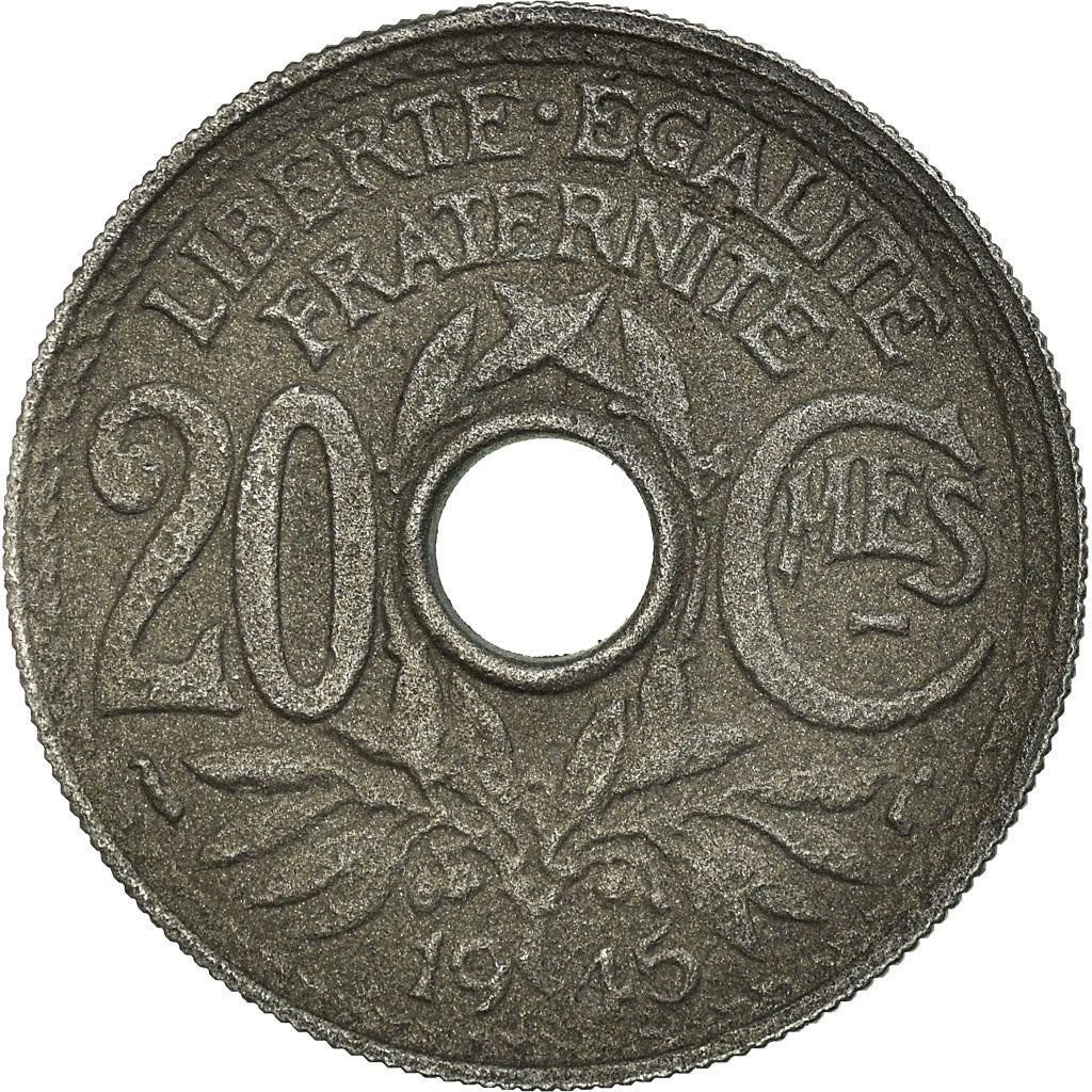 Coin, France, Lindauer, 20 Centimes, 1945, Paris, VF(30-35), Zinc, KM:907.1