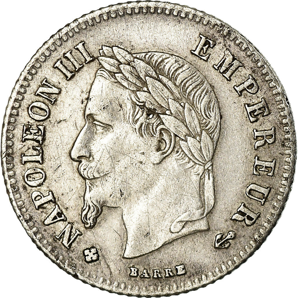 Moneda, Francia, Napoleon III, Napoléon III, 20 Centimes, 1866, Strasbourg
