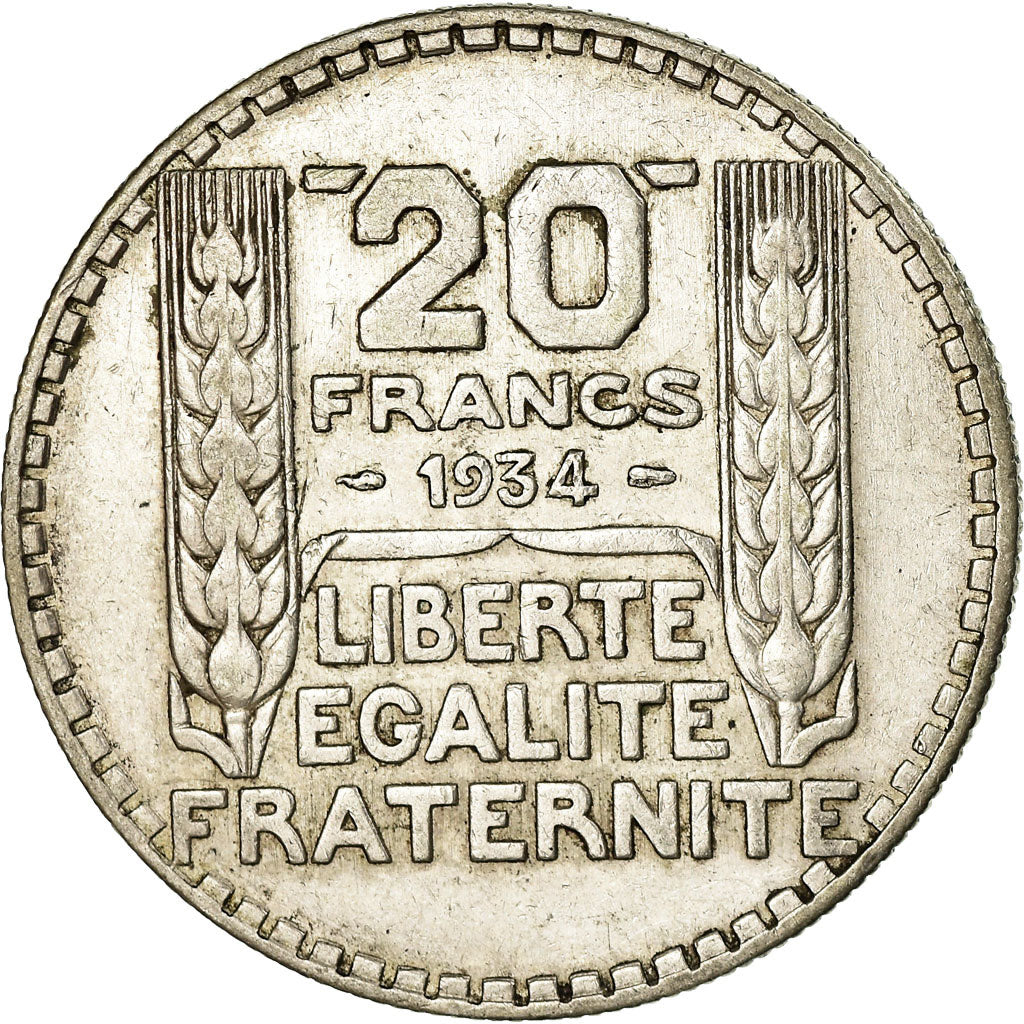 Coin, France, Turin, 20 Francs, 1934, Paris, EF(40-45), Silver, KM:879