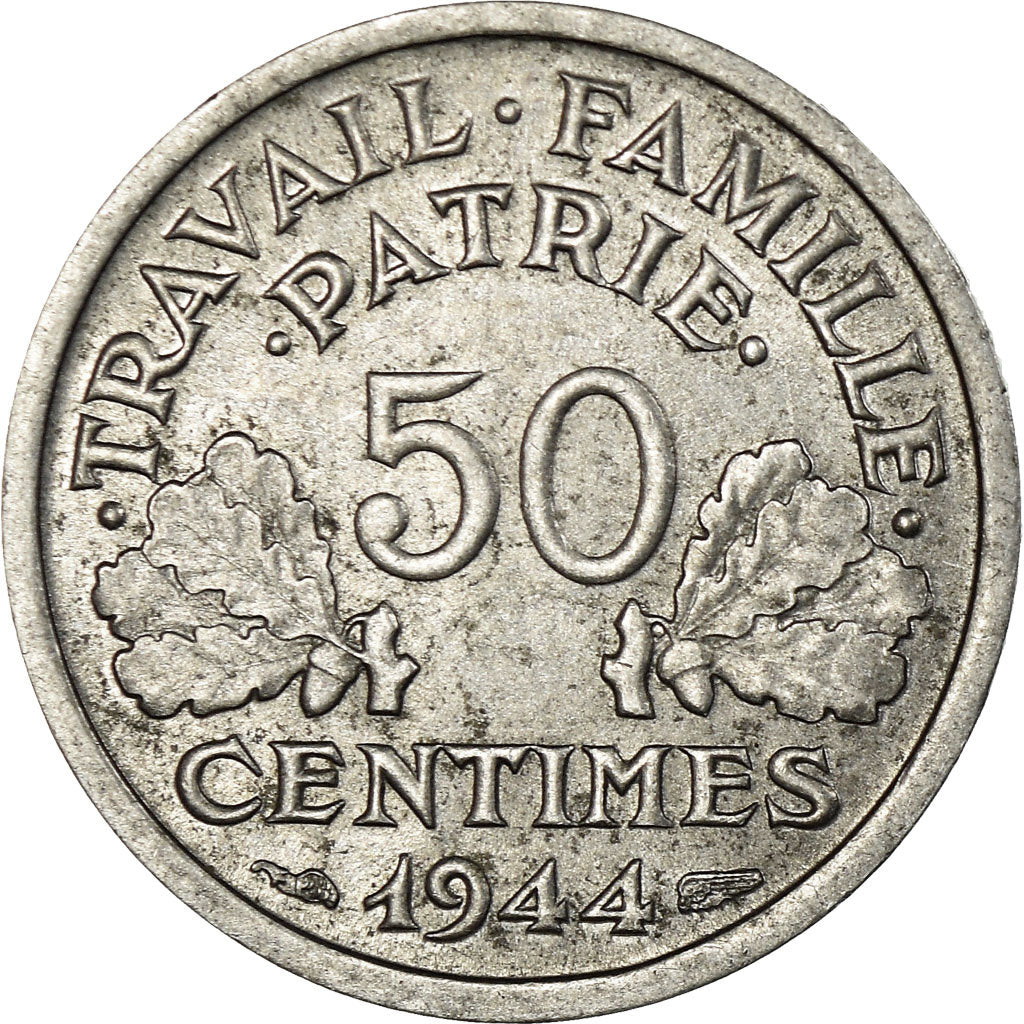 Coin, France, Bazor, 50 Centimes, 1944, Beaumont - Le Roger, AU(55-58)