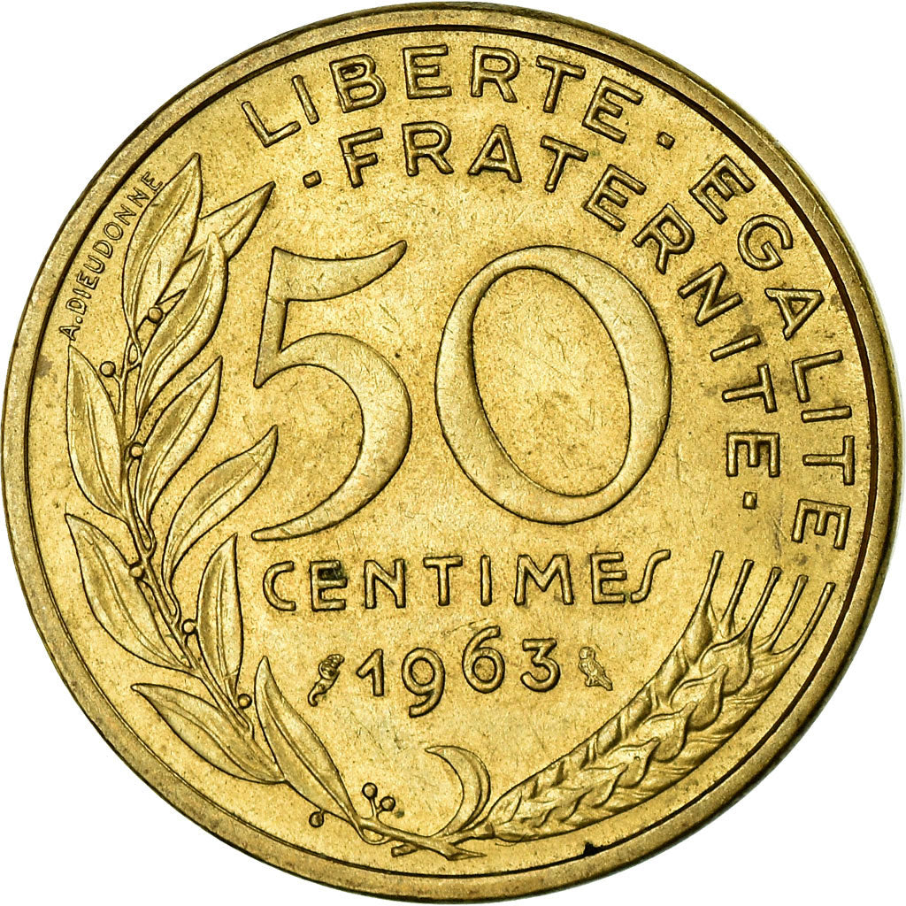 Moneta, Francia, Marianne, 50 Centimes, 1963, Paris, BB, Alluminio-bronzo