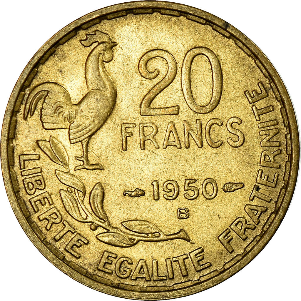 Coin, France, Guiraud, 20 Francs, 1950, Beaumont - Le Roger, EF(40-45)