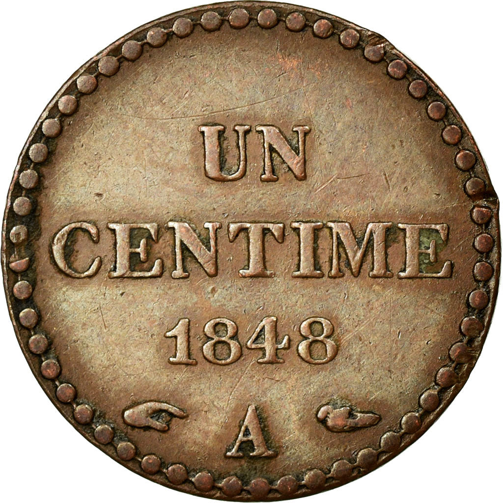 Coin, France, Dupré, Centime, 1848, Paris, AU(50-53), Bronze, KM:754