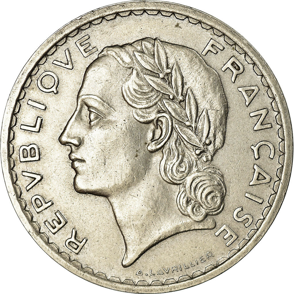 Moneda, Francia, Lavrillier, 5 Francs, 1935, Paris, EBC, Níquel, KM:888