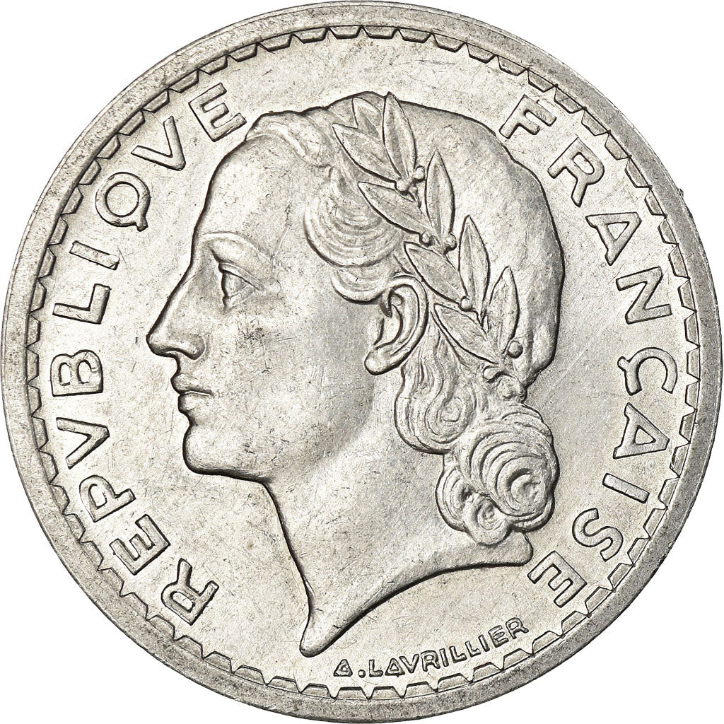 Moneta, Francia, Lavrillier, 5 Francs, 1945, Paris, SPL-, Alluminio, KM:888b.1