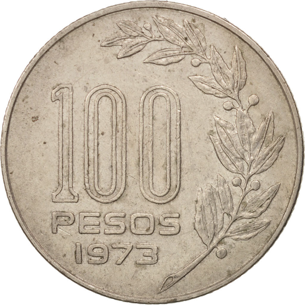 Coin, Uruguay, 100 Pesos, 1973, Mexico City, AU(50-53), Copper-Nickel-Zinc