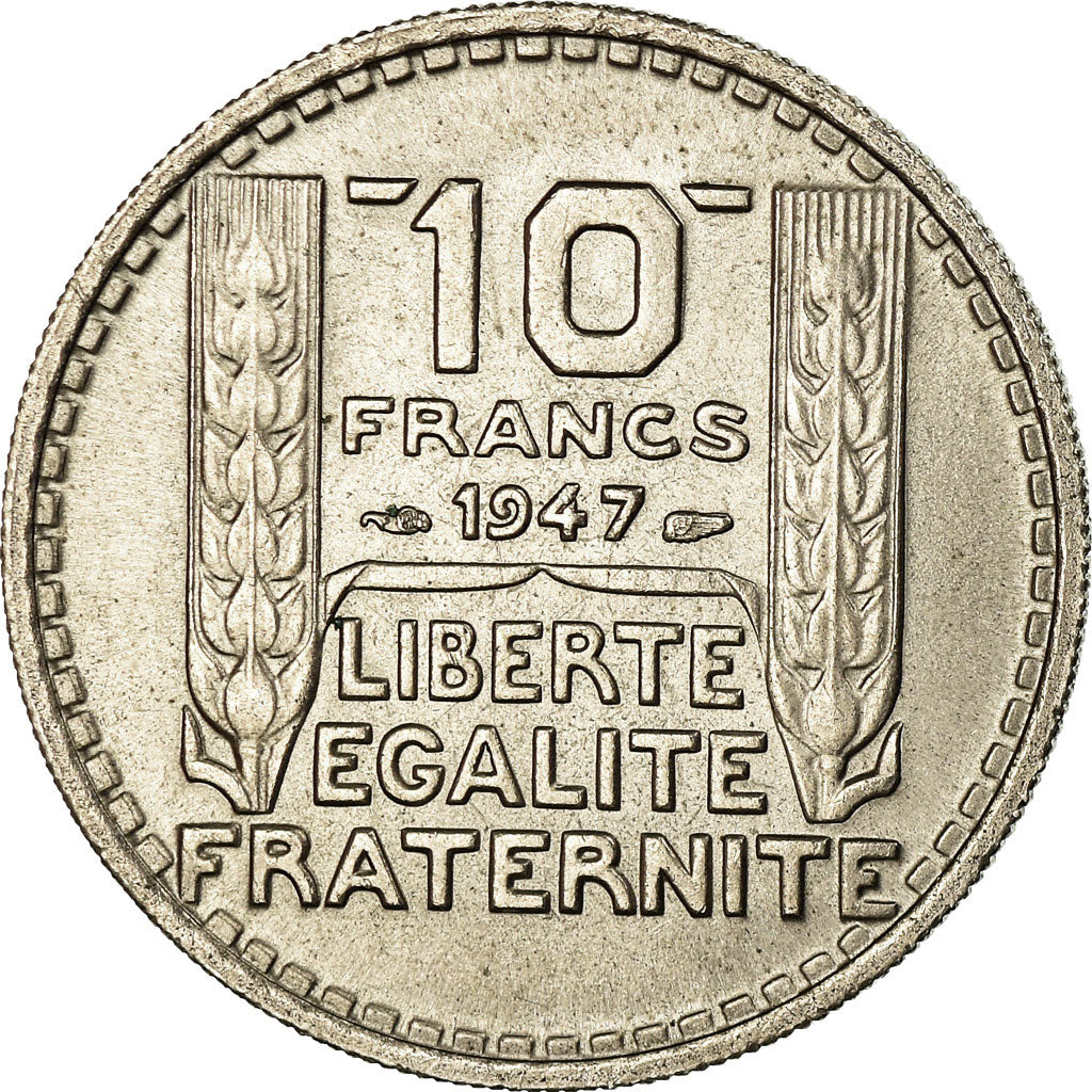 Moeda, França, Turin, 10 Francs, 1947, Paris, MS(60-62), Cobre-níquel