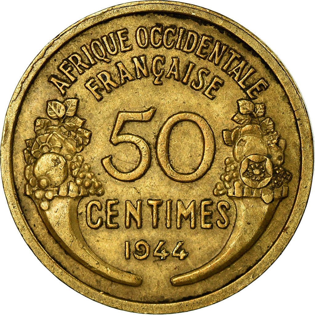 Moeda, África Ocidental Francesa, 50 Centimes, 1944, Paris, EF(40-45)
