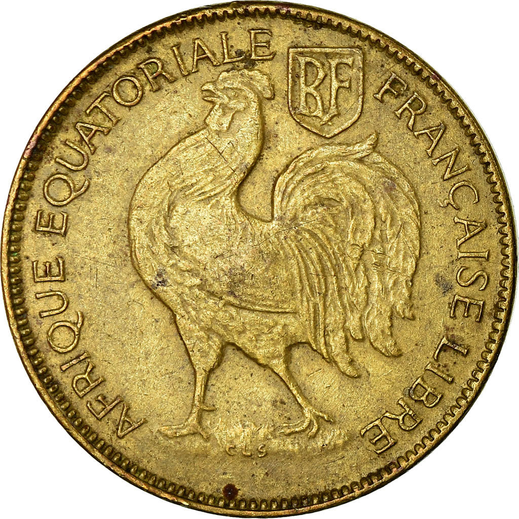Coin, French Equatorial Africa, Franc, 1942, Pretoria, EF(40-45), Brass, KM:2