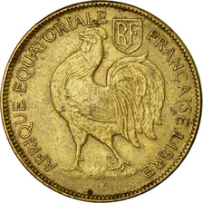Coin, French Equatorial Africa, Franc, 1942, Pretoria, EF(40-45), Brass, KM:2