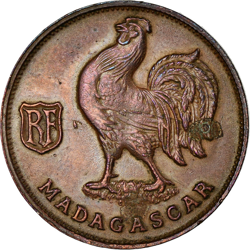 Coin, Madagascar, Franc, 1943, Pretoria, EF(40-45), Bronze, KM:2