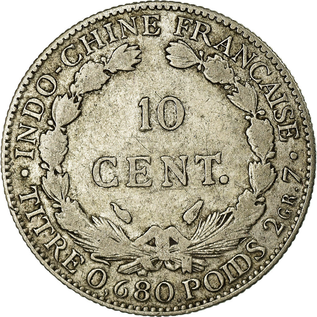 Coin, FRENCH INDO-CHINA, 10 Cents, 1937, Paris, VF(30-35), Silver, KM:16.2