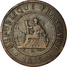Coin, FRENCH COCHIN CHINA, Cent, 1879, Paris, VF(30-35), Bronze, KM:3