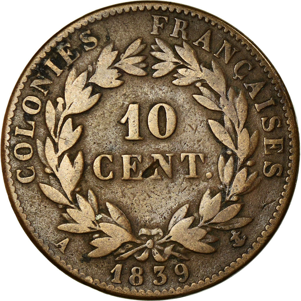 Munten, Franse koloniën, Louis - Philippe, 10 Centimes, 1839, Paris, FR+