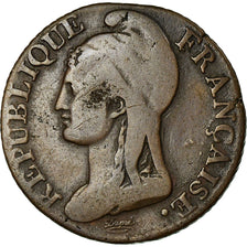 Moneta, Francia, Dupré, 5 Centimes, AN 4, Paris, MB, Bronzo, KM:635.1