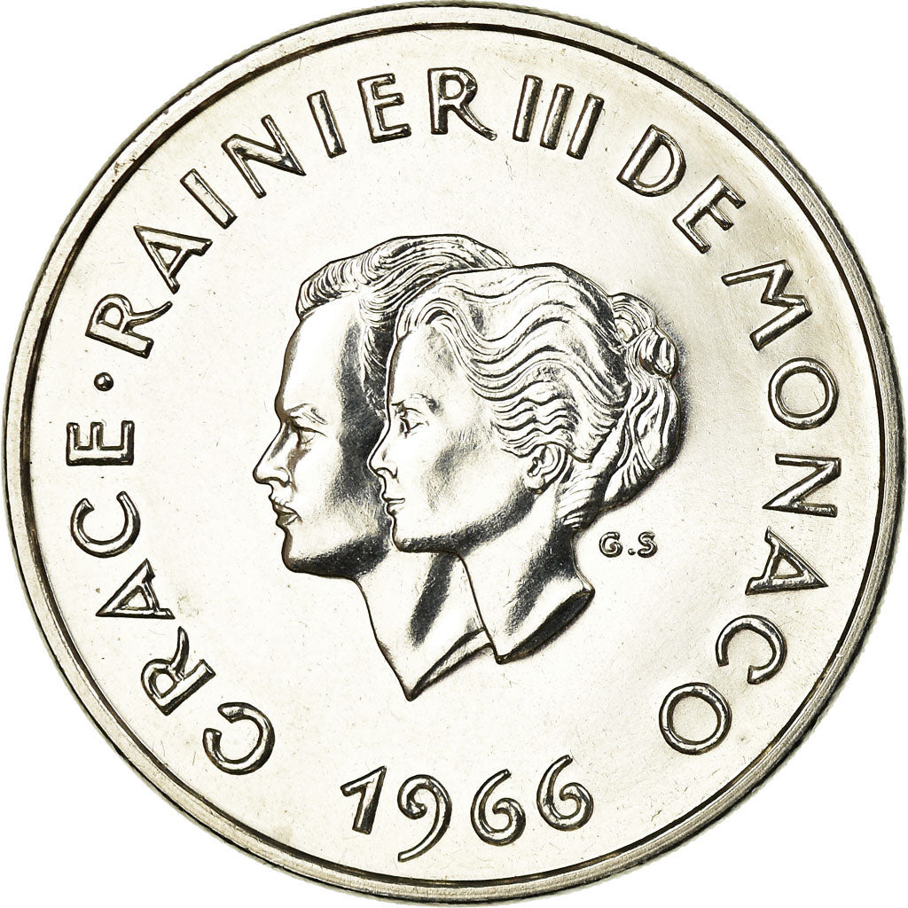 Münze, Monaco, 10 Francs, 1966, VZ, Silber, KM:M1