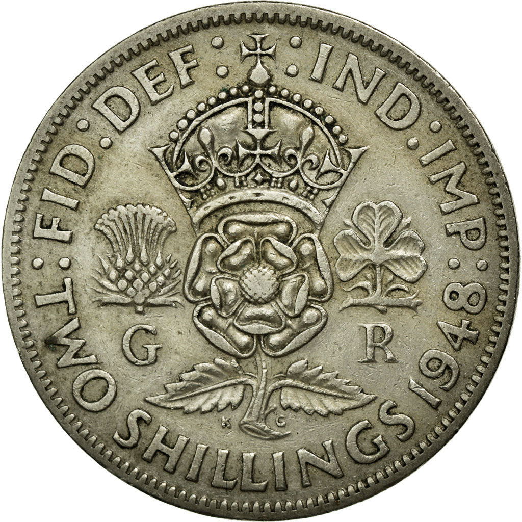 Coin, Great Britain, George VI, Florin, Two Shillings, 1948, EF(40-45)