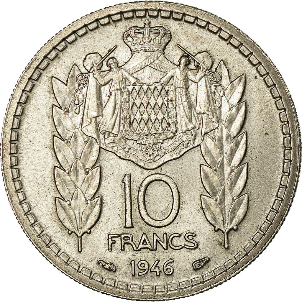 Moneta, Monaco, Louis II, 10 Francs, 1946, Poissy, SPL-, Rame-nichel, KM:123