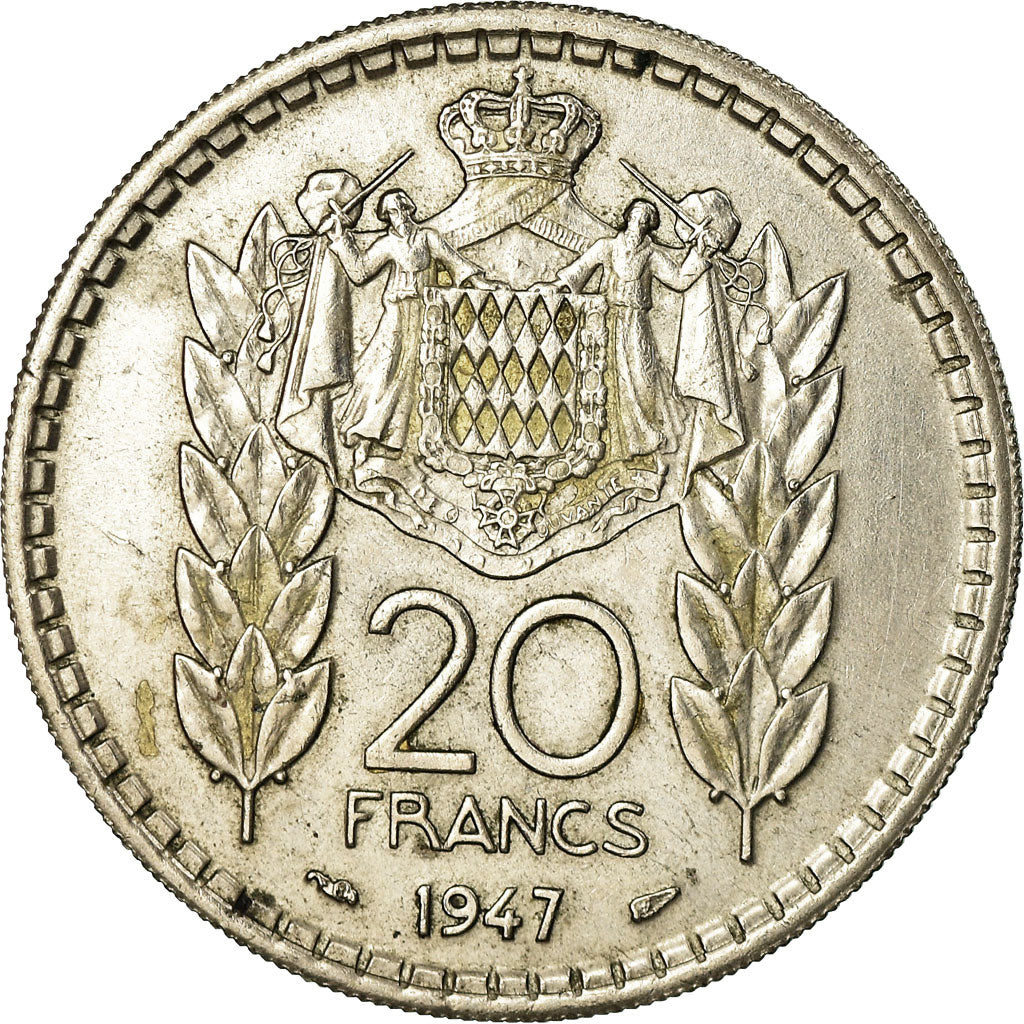 Coin, Monaco, Louis II, 20 Francs, Vingt, 1947, Poissy, VF(30-35)