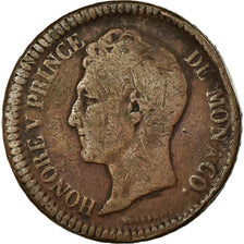 Coin, Monaco, Honore V, Decime, 1838, Monaco, VF(30-35), Copper, KM:97.1