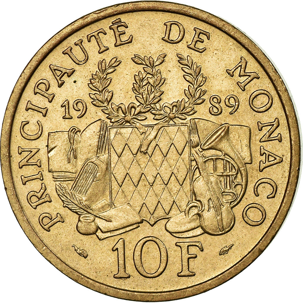 Monnaie, Monaco, Rainier III, 10 Francs, 1989, TTB, Nickel-Aluminum-Bronze