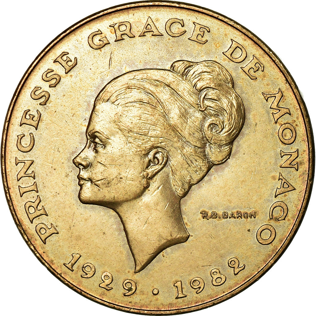 Coin, Monaco, Rainier III, 10 Francs, 1982, EF(40-45), Copper-Nickel-Aluminum