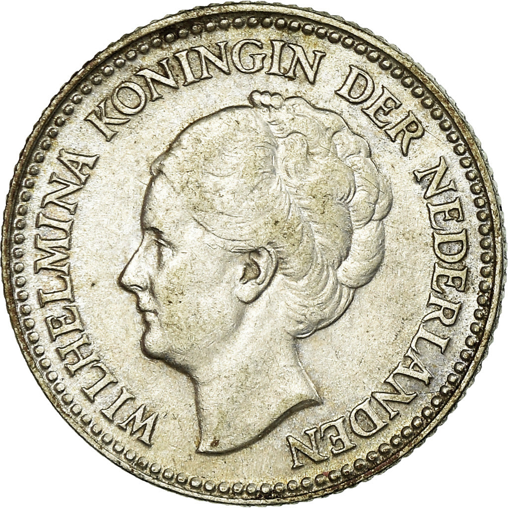 Coin, Netherlands, Wilhelmina I, 1/2 Gulden, 1929, EF(40-45), Silver, KM:160