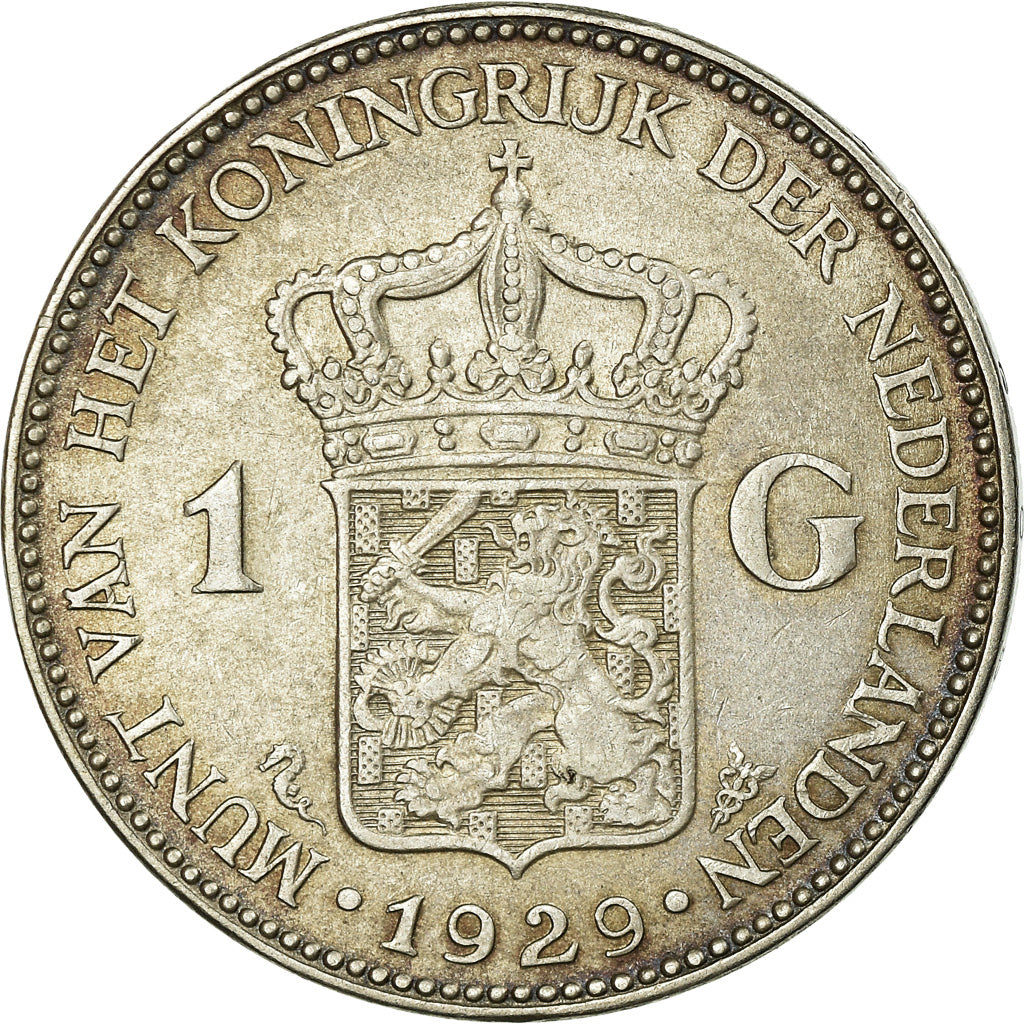 Coin, Netherlands, Wilhelmina I, Gulden, 1929, EF(40-45), Silver, KM:161.1